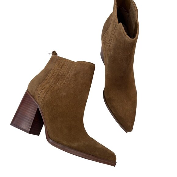 Marc Fisher Women Matter Suede Leather Pointed Toe Ankle Boots SZ 8.5M-Pull On - Picture 6 of 13